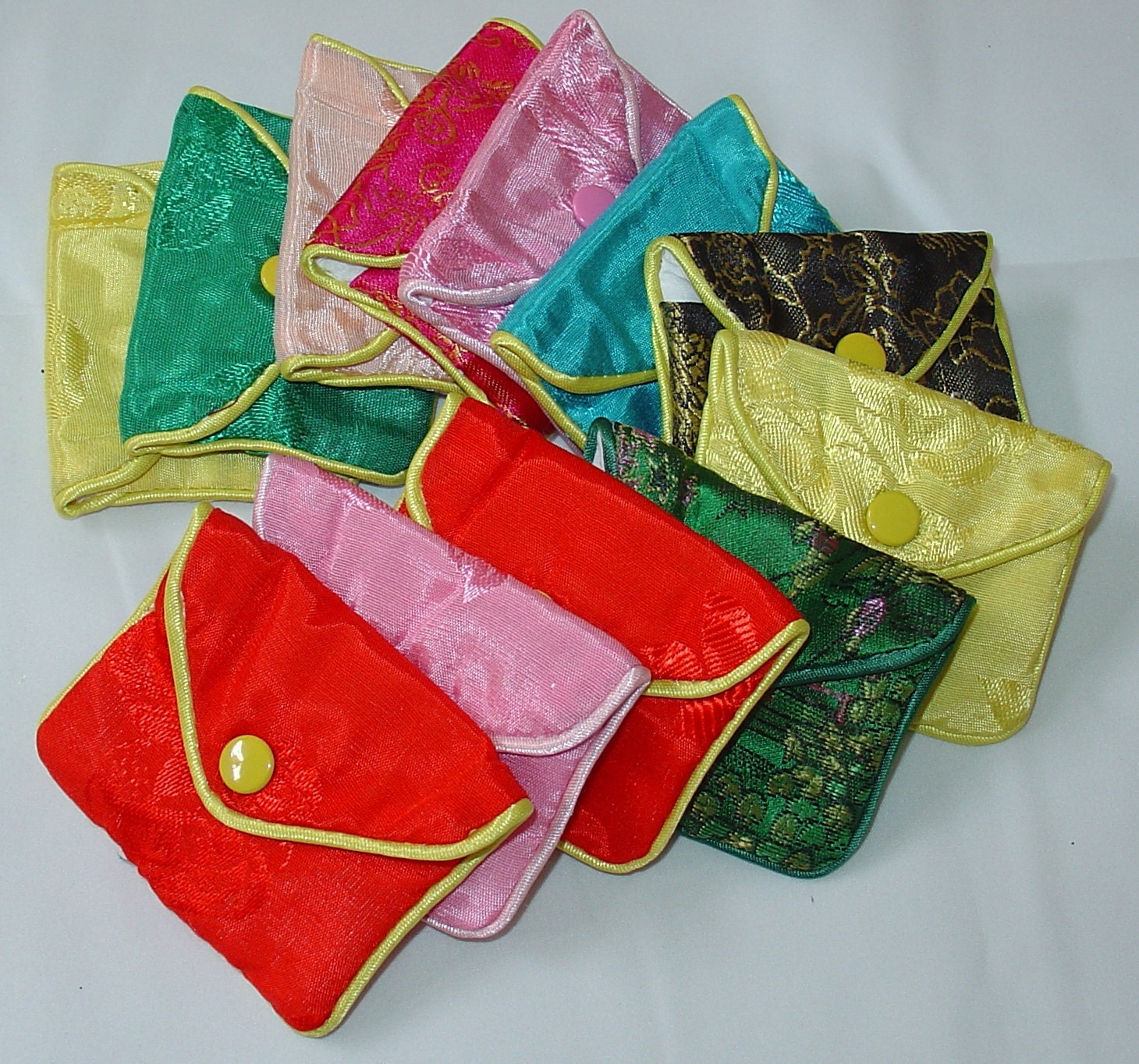 100% Silk Jewelry Pouch Bag with Snap Closure
