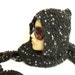 wool crochet dark grey ear flap hat... mealy gray and warm / winter and autumn...