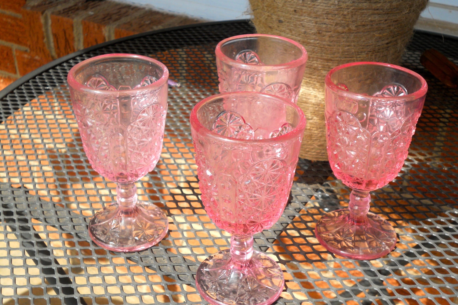 set-of-8-pink-antique-depression-glass-goblets