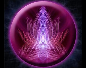 Original Mandala Flamme Violette (Violet Flame), Spiritual Art, Psy Art, printed on archival photopaper