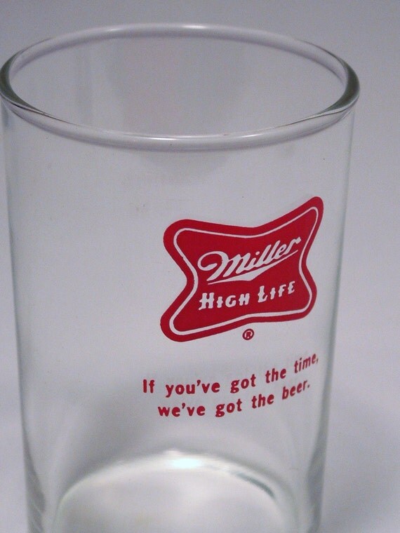 vintage Miller High Life beer glasses circa 1960s