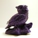ON HOLD purple owl figurine // upcycled home decor // woodland pop art // decorative owls, violet, spring ceramics