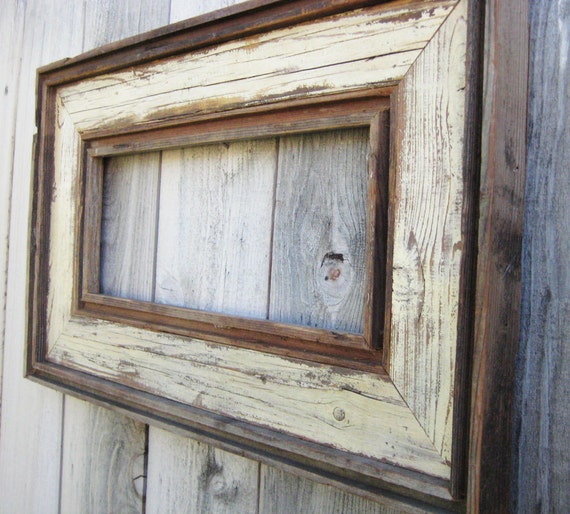 Rustic Antique Ivory Reclaimed Wood Frame. by rusticcottageframes