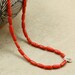Red Coral Necklace with Hill Tribe Silver Flower Charm, Strand Necklace, Southwestern Necklace, Red Necklace, Valentine's Day Gift