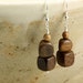 Wood and Sterling Silver Drop Earrings, Dangle Earrings