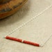 Red Coral Bar and Sterling Silver Chain Necklace