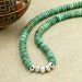 FREE SHIPPING Turquoise and Sterling Silver Necklace, Strand Necklace, Turquoise Heishi, Southwestern, December Birthstone