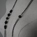 Downton Abby, Flapper Length Black beaded Asymmetrical Necklace