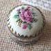 Reserved for ainhoauv Vintage Petit Point Rose Pill Box Compact