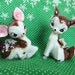Deer Figurines Ceramic Deer Fawn Figurine Vintage 50s Home Decor Fawn Deer Salt & Pepper Shaker Japan Kawaii