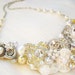 Bridal Bib Necklace- Vintage Inspired Ivory Statement Jewelry with Pearls, Crystals, and Rhinestones