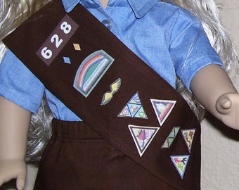 18 Inch Doll Clothes - Brownie Girl Scout Sash