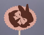 Chocolate Bunny with Pink Bow Cupcake Toppers Il_170x135