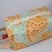 Knitting Boxy pouch, Sock Bag knitting bag or small project pouch. Unique metal zipper pull. Joel Dewberry modern paisleyfabric