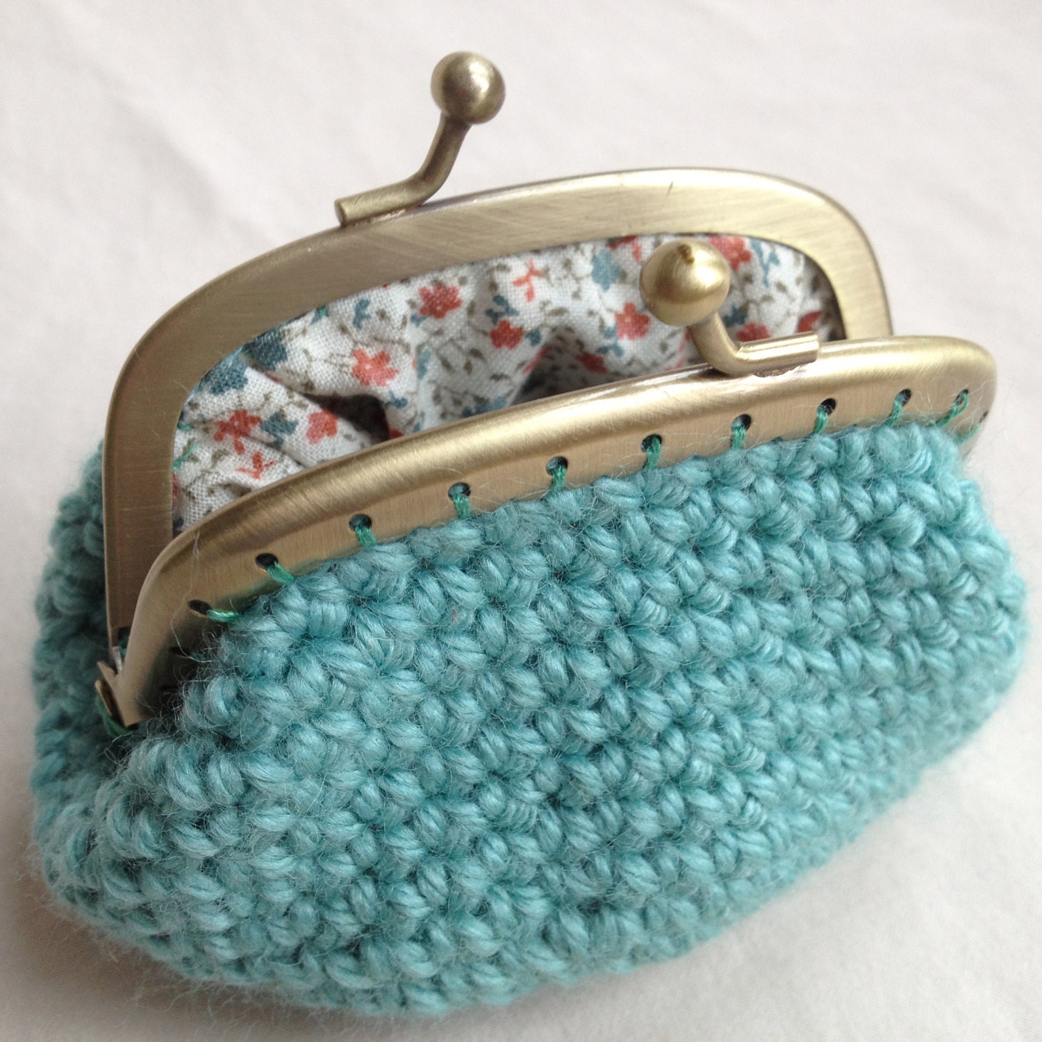 Sea Green Crochet Coin Purse