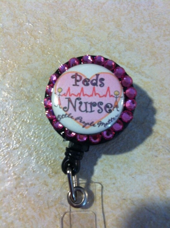 Pediatric Peds Nurse EMT Badge reel retractable ID Badge