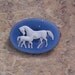 Horse Cameo Blue Stallion Mare Colt Stud Pin Pinback Button