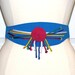 SALE- Vintage 80s 90s Blue Colorful Rope Detail High Waist Belt- Size L