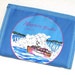 Vintage 80s 90s Blue Faux Leather Niagara Falls Maid of the Mist Zip-Around Wallet