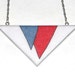 Geometric Arrow White Red & Blue Upcycled Vintage Scarf Necklace