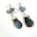 Boho Pearl Dangle - Organic Blue Agate Earring - Stone Statement Earring - Long Organic Earring - Gray Pearl Shoulder Duster - Retro Dangle