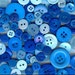 100 Mixed Buttons, Blue Moon mix - Royal Blue, Dark Blue, Sky Blue, Powder Blue, Navy Blue, Bright Blue