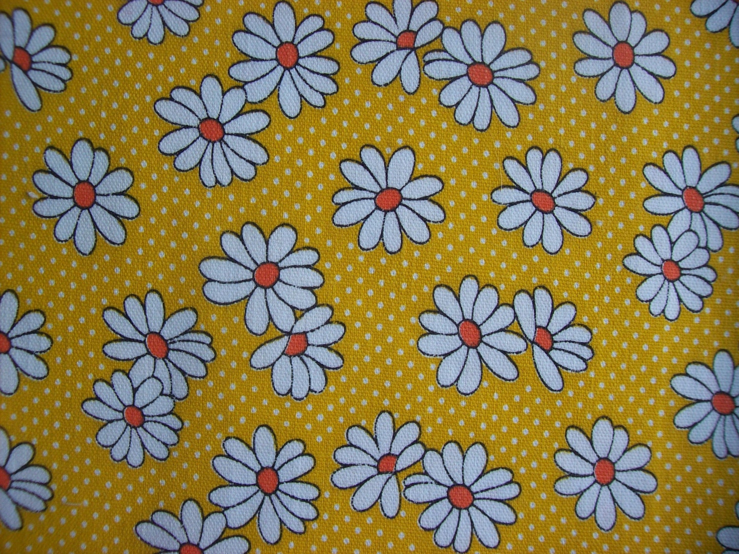 Adorable yellow vintage cotton fabric yardage by VauntyVictorian
