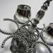 CLEARANCE - Brandy Old Fashioned - Vintage Silver Plate Barware Set - Stand Carrier for 6 Smokey Glass Snifters by L & LWMC 1970