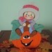Scarecrow sitting on a pumpkin, home decor, handpainted