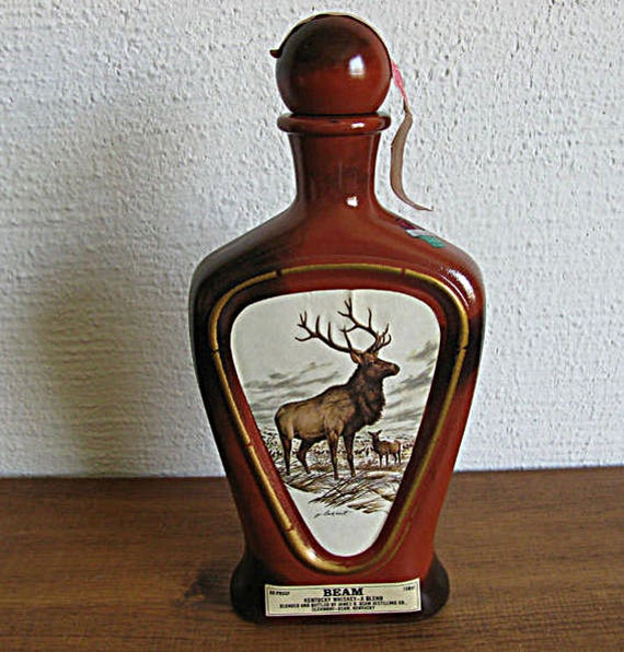 Vintage Jim Beam Whiskey Decanter The Elk by Artist J Lockhart