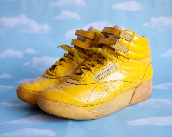 yellow reebok classic high top