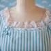 Candy Striped Blue and White Lace Trimmed Summer Dress L