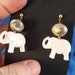 Vintafe white elephant pierced earrings. (P80)