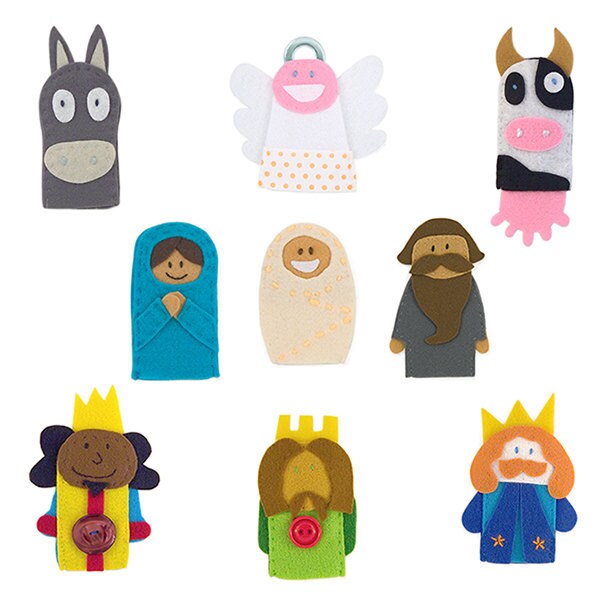Felt Nativity Scene 9 Felt Finger Puppets Nativity Set