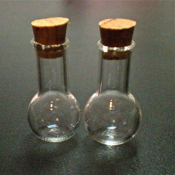 10 Tiny Glass Potion Bottle Vials With Cork And Loop 9024