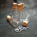 26 Tiny Slim Glass Bottles with Cork and loop. Miniature, Tiny, Potion, Vials. DIY Pendant. Item - 1232