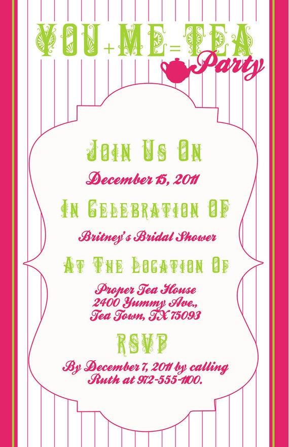 Old Fashioned Tea Party Invitations 1