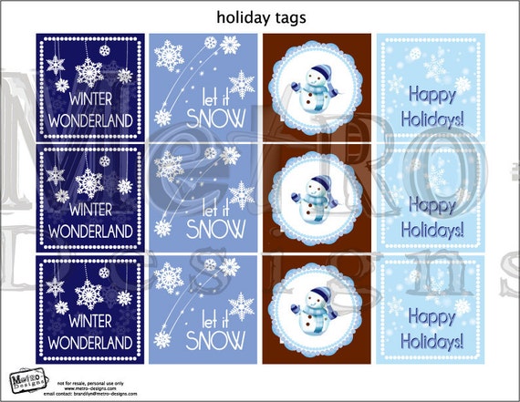 Holiday Favor tags - Instant Download Il_570xn