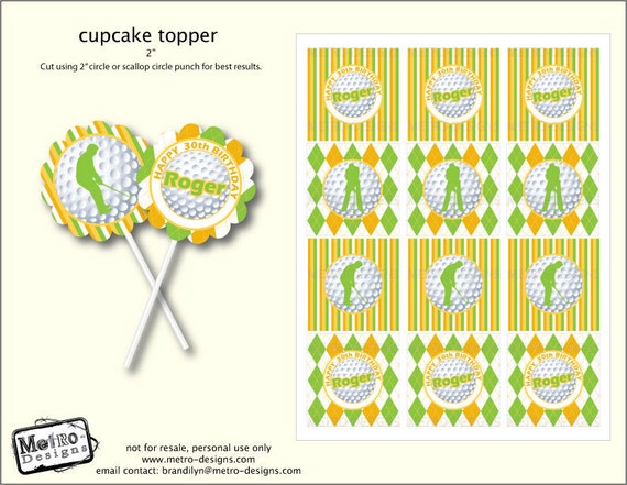 Golf Cupcake Toppers Il_570xn