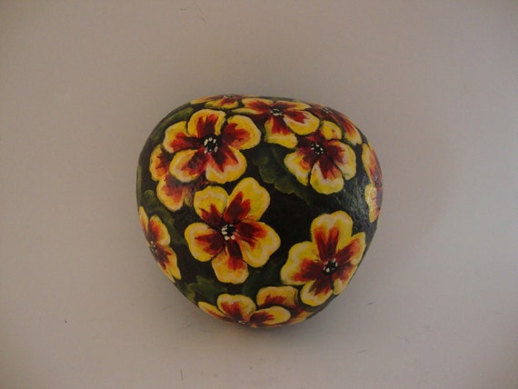 Items similar to Primrose Flowers Hand Painted Rock Art on Etsy