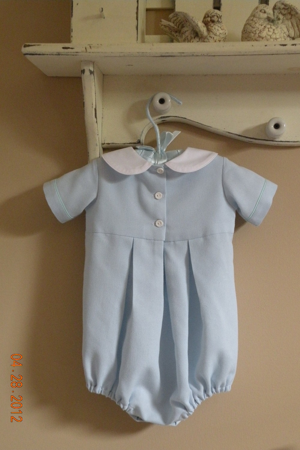 Baby Boy Hand Smocked Bubble Suit