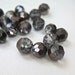 Gray Glass Beads - 6mm Translucent Faceted Rounds 18 Pieces