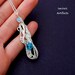 OOAK Sterling Silver plated wire wrapped pendant with turquoise Swarovski crystal beads