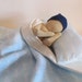 SALE 14x16" baby blue blanket and pillow for dolls