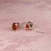 Madeira Citrine, 5mm Round Cut, Sterling Silver Earrings