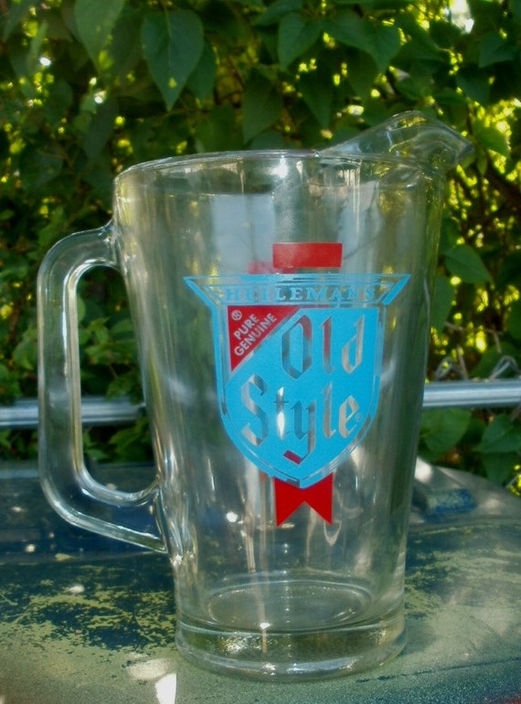 Vintage Heileman's Old Style Glass Beer Pitcher from