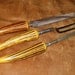 Sheffield Carving Set with Bakelite Antler Handles Vintage 3 pc