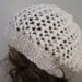 Hand Knit White Bohemian Slouchy Hat - Soft Lacy Hat - White with Silver Flecks - Womens Accessories - Boho Fashion