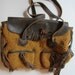 Vintage Italian Slouch Handbag in Mustard - Bonfanti Bag - Virgin Wool with Brown Leather Trim and Tassels - Bohemian Style Bag