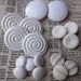 NOS Assorted White Plastic Shank Vintage Buttons--lot of 17